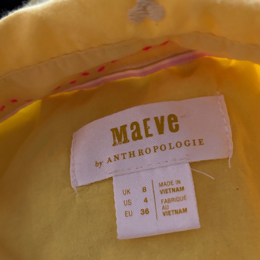 Anthropologie Maeve Yellow Button-Down Shirt